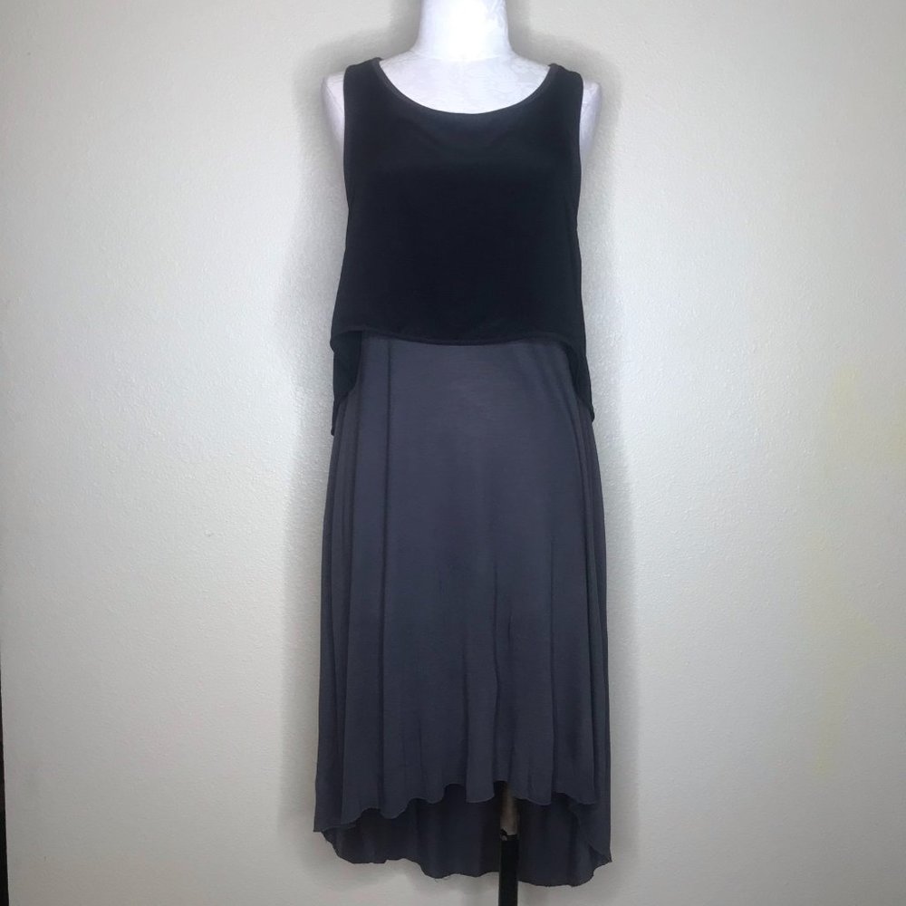 ALL SAINTS Black and Grey Rubik Layered Dress